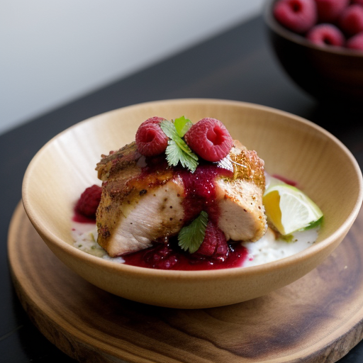 Walnut Chicken With Raspberry-Lime Sauce recipe image
