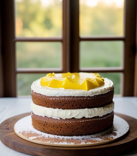 Walnut Spice Cake With Lemon Curd recipe image