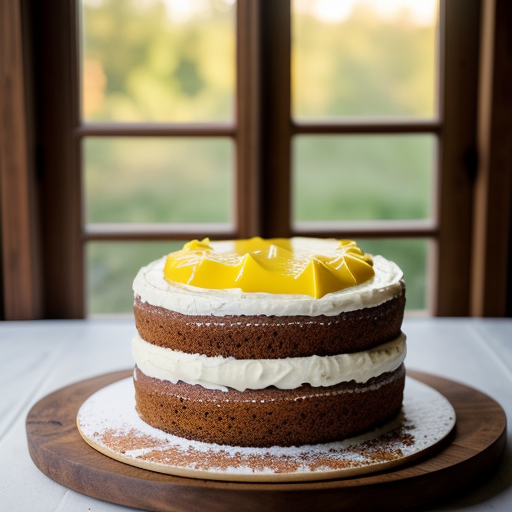 Walnut Spice Cake With Lemon Curd recipe image