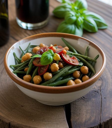 Warm Bean & Tomato Salad With Basil recipe image