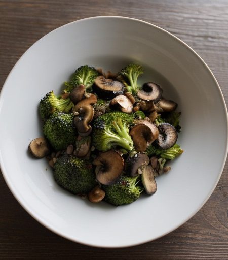 Warm Broccoli Mushroom Salad recipe image
