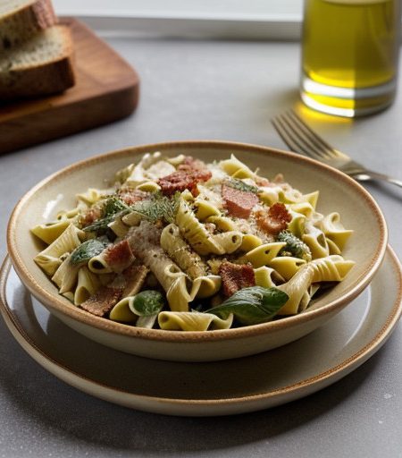 Warm Caesar Pasta Salad recipe image