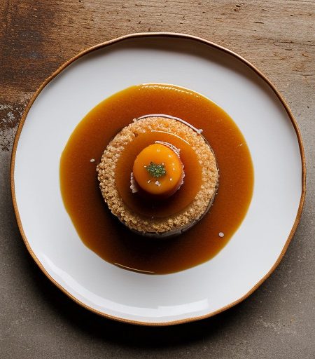 Warm Carrot Pudding With Gingered Fruit Compote recipe image