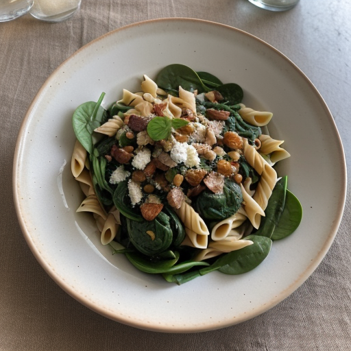 Warm Pasta & Spinach Salad recipe image