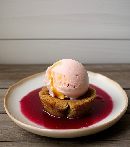 Warm Peach & Raspberry Compote/Ice Cream/Co recipe image