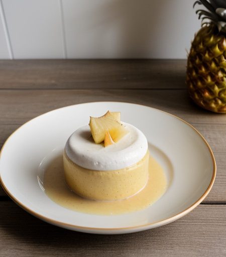 Warm Pineapple Mousse With Toasted Shredded C recipe image