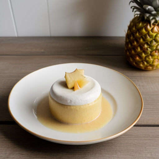 Warm Pineapple Mousse With Toasted Shredded C recipe image
