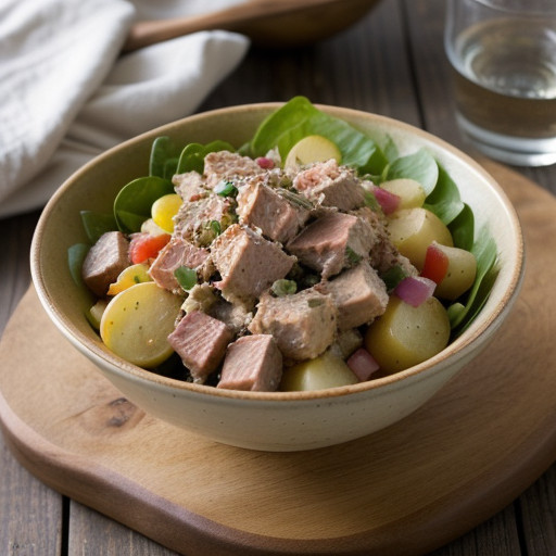 Warm Potato & Tuna Salad. recipe image