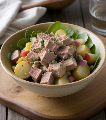 Warm Potato & Tuna Salad. recipe image