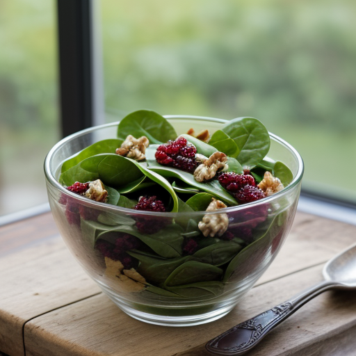 Warm Spinach Salad With Currants & Walnuts recipe image