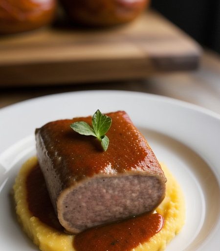 Warm Terrine of Sausage~ Peppers~ Polenta And recipe image