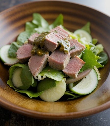 Warm Tuna Salad With Green Dressing recipe image