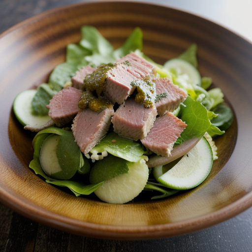 Warm Tuna Salad With Green Dressing recipe image