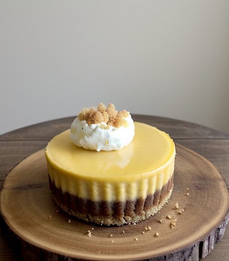Warm Upside-Down Cheesecakes With Pineapple Sauce recipe image