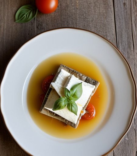 Warmed Tomatoes With Basil & Brie recipe image