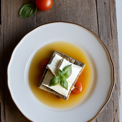 Warmed Tomatoes With Basil & Brie recipe image