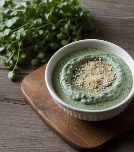 Watercress Dip With Basil & Pecans recipe image