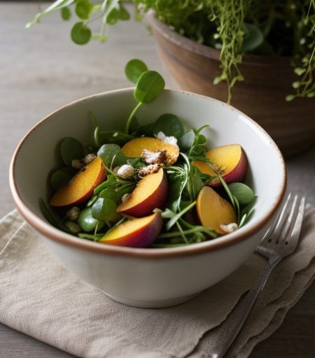 Watercress~ Peach & Raisin Salad recipe image