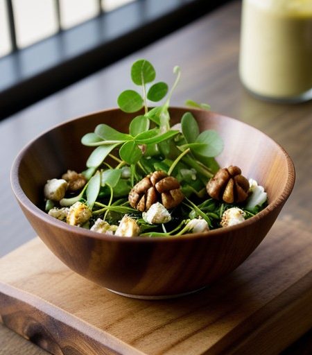 Watercress Salad W Grilled Onions & Candied Walnuts recipe image