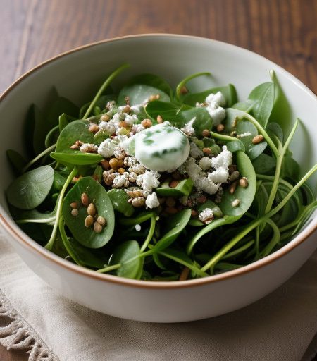 Watercress Salad With Bean Cheese Dressing recipe image