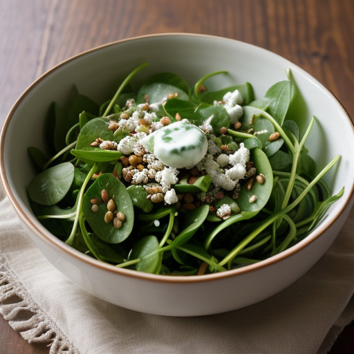 Watercress Salad With Bean Cheese Dressing recipe image