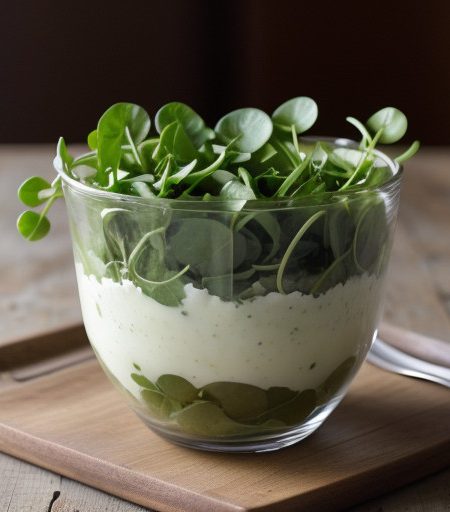 Watercress Salad With Bean Cheese Dressing recipe image