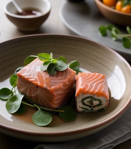 Watercress & Salmon Roulade With Orange Salad recipe image