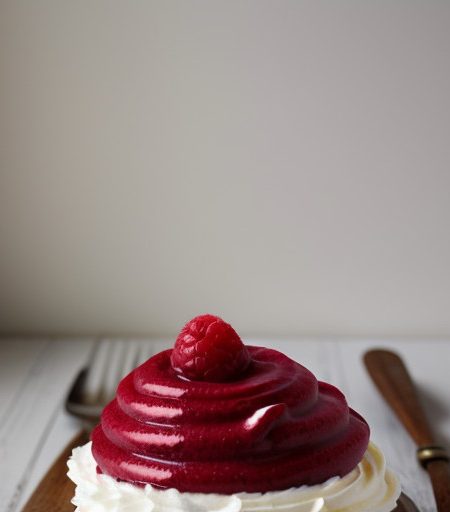 Whipped Cream Frosting With Raspberry Sauce (Decadence Ca recipe image