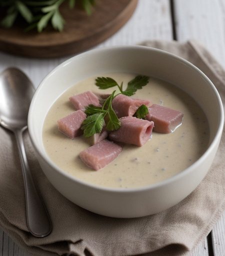 White Asparagus in Ham Sauce recipe image