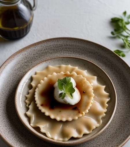 White Bean Ravioli With Balsamic Vinegar Brown Butter recipe image