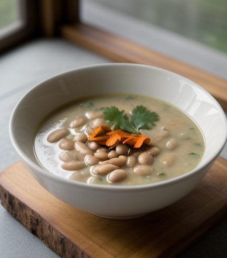White Bean Soup With Carrot Pennies recipe image