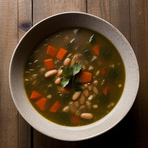 White Bean Vegetable Soup With Grilled Garlic recipe image