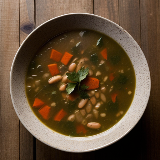 White Bean Vegetable Soup With Grilled Garlic recipe image