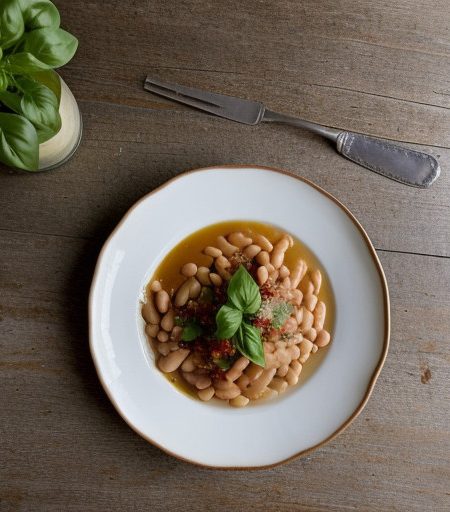 White Beans With Tomato, Basil, and Parmesan recipe image