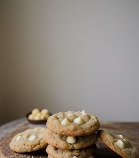 White Chocolate Chip Cookies With Macadamia Nu recipe image