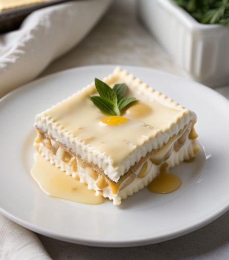 White Chocolate Lasagna With Peanut Ice Cream recipe image