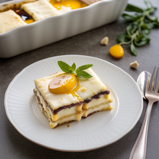 White Chocolate Lasagna With Peanut Ice Cream & Hot Fudge recipe image