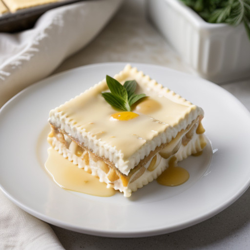 White Chocolate Lasagna With Peanut Ice Cream recipe image