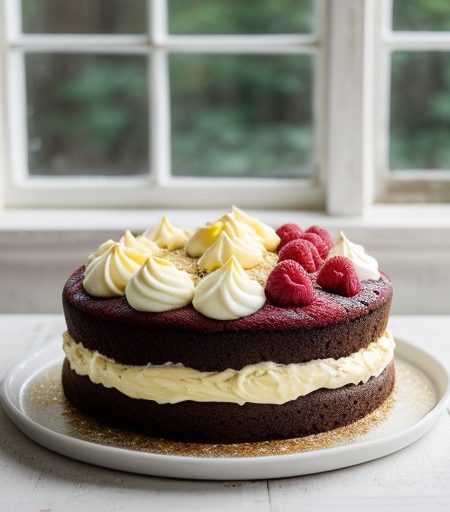 White Chocolate Raspberry Cake recipe image