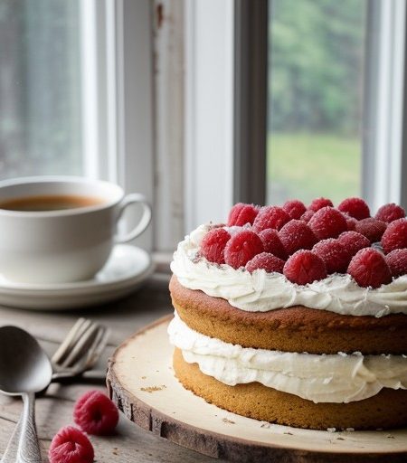 White Chocolate Raspberry Cake recipe image