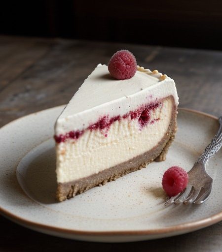 White Chocolate Raspberry Cheesecake Santacafe recipe image