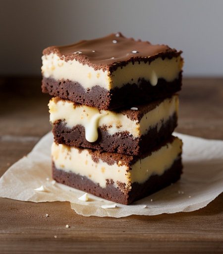 White Chocolate and Macadamia Brownies With H recipe image