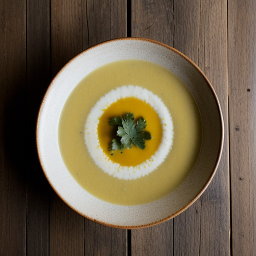 White Corn Soup With Poblano Chili Puree - Bon Appetit recipe image