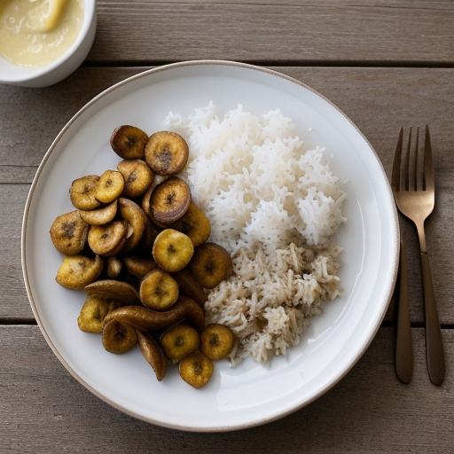 White Rice With Fried Plantains recipe image