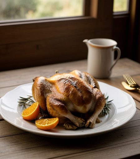 Whole Roasted Chicken With a Tangerine Glaze recipe image