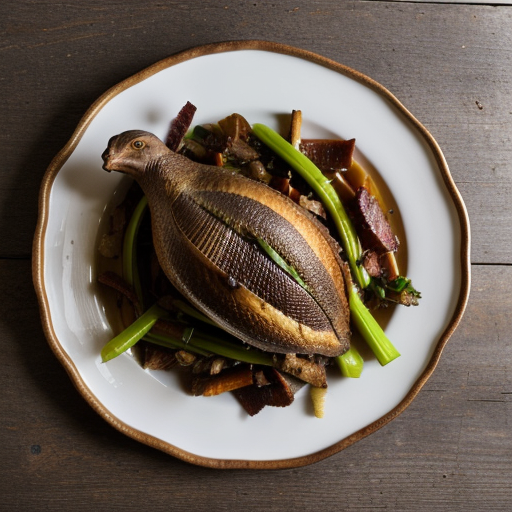 Whole Roasted Squab Stuffed With Eggplant and Bacon Dress recipe image