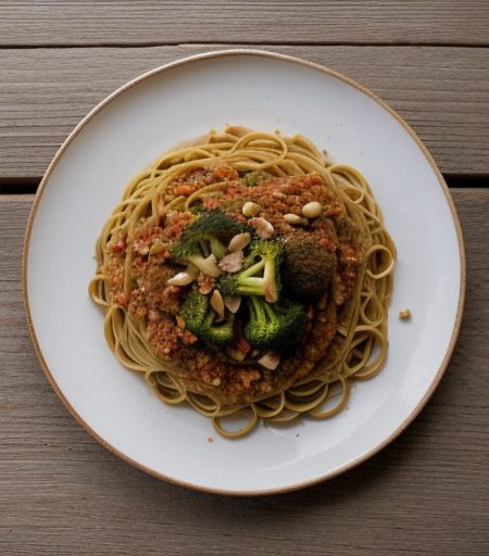Wholewheat Spaghetti With Garlic~ Hot Pepper recipe image