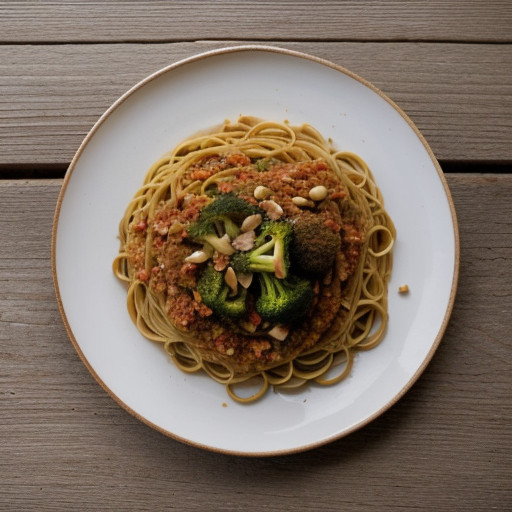 Wholewheat Spaghetti With Garlic~ Hot Pepper recipe image