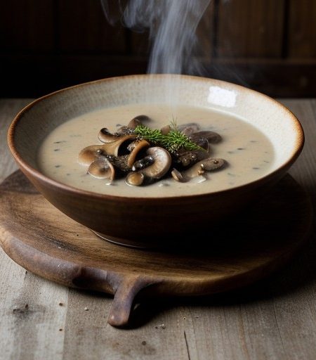 Wild Mushroom Soup With Sherry recipe image