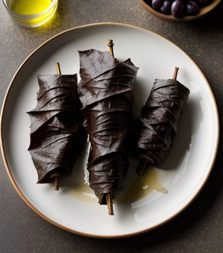 Wild Rice-Stuffed Grape Leaves - Bon Appetit recipe image